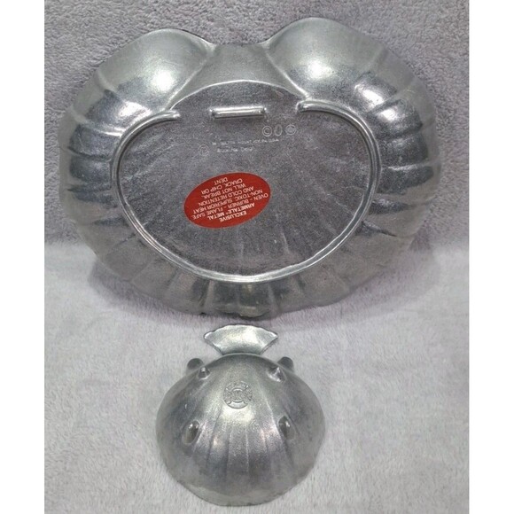 VTG Wilton 2 Pc. Set Pewter Clam Shell Chip & Footed Dip Bowl Party Bruce Fox - Picture 3 of 14